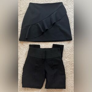 COPY - Zara BUNDLE black skirt and black high waist pants size medium